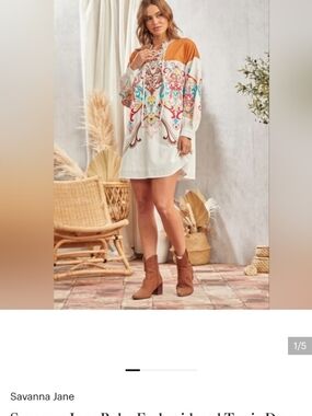 Savanna Jane Embroidered Tunic Dress